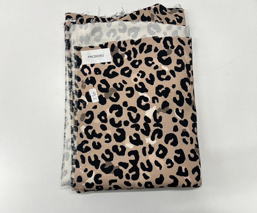 2,7 METRE LEOPAR DESENLİ PAMUK KUMAŞ - BEJ