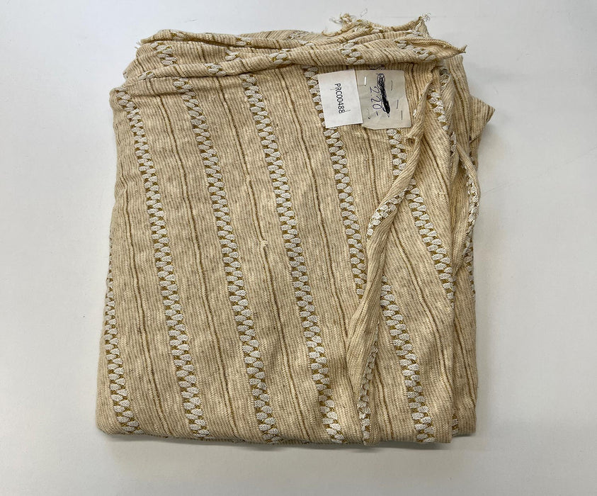 2,2 METRE ALTIN SİMLİ ŞERİTLİ ÖRME - KREM