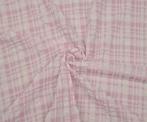KABARTMA DESENLİ EKOSE KUMAŞ - PEMBE