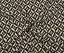 GEOMETRİK DESENLİ KREP VİSKON KUMAŞ - SİYAH