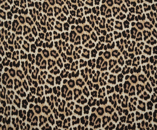 LEOPAR DESENLİ KREP VİSKON KUMAŞ - KAHVE