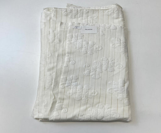 2 METRE ÇİÇEKLİ TRANSPARAN ÖRME KUMAŞ - EKRU