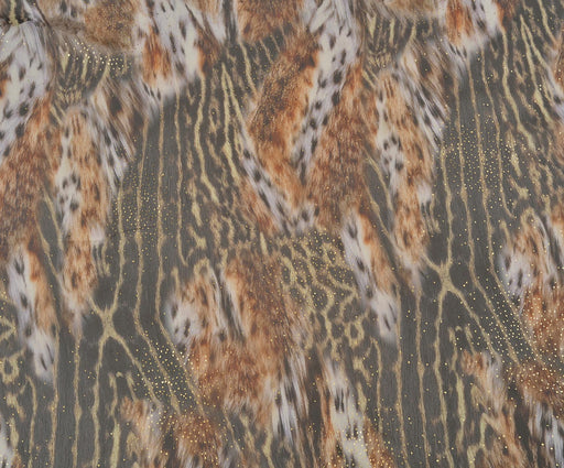 2 METRE LEOPAR DESENLİ ŞİFON KUMAŞ - KAHVE