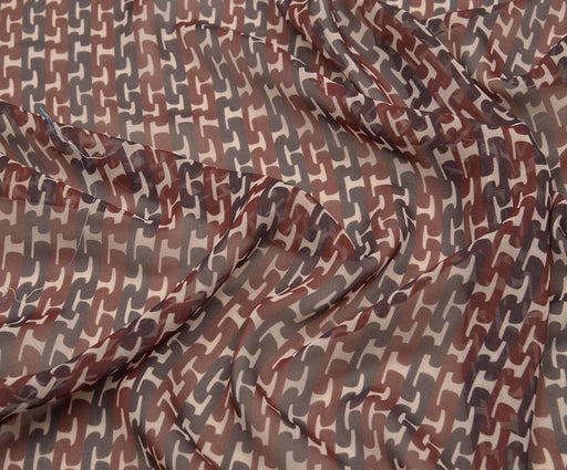 DESENLİ  ŞİFON KUMAŞ - BORDO