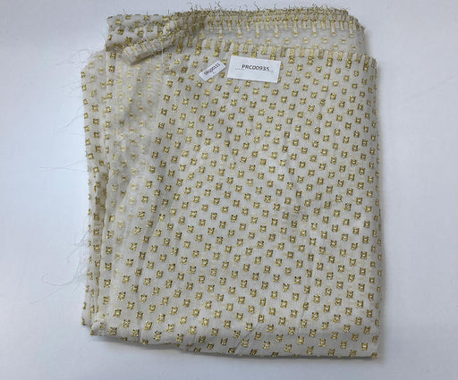 2 METRE ALTIN SİM BASKILI ŞİFON KUMAŞ - EKRU