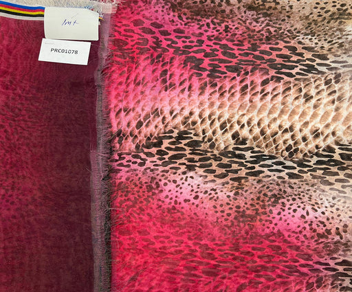 1 METRE LEOPAR DESENLİ  ŞİFON - FUŞYA