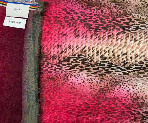1 METRE LEOPAR DESENLİ  ŞİFON - FUŞYA