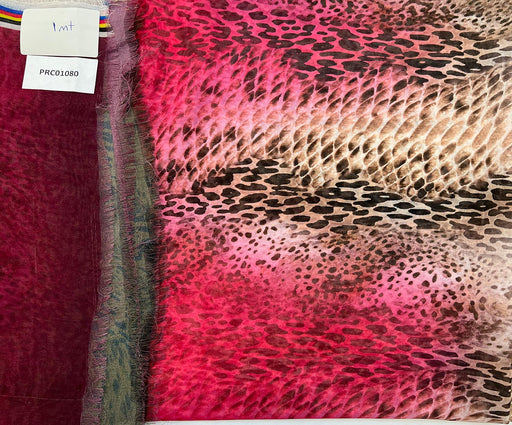 1 METRE LEOPAR DESENLİ  ŞİFON - FUŞYA