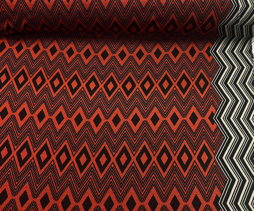 1 METRE GEOMETRİK DESEN ÖRME TRİKO KAZAK - KİREMİT