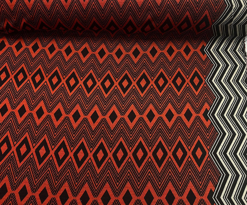 1 METRE GEOMETRİK DESEN ÖRME TRİKO KAZAK - KİREMİT