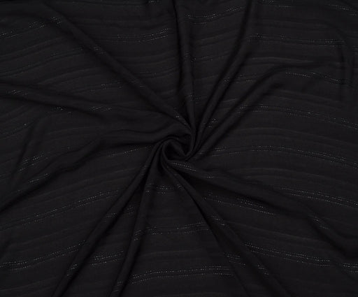 2 METRE ÇİZGİLİ ŞİFON KUMAŞ - SİYAH