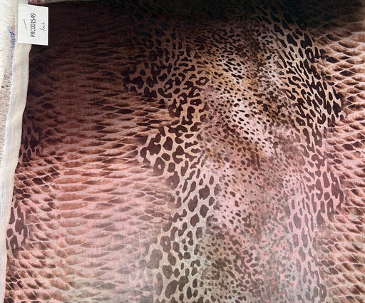 1 METRE LEOPAR DESENLİ ŞİFON KUMAŞ - KAHVE