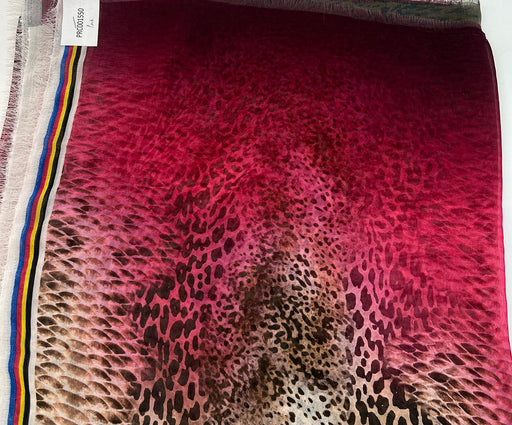 1 METRE LEOPAR DESENLİ ŞİFON KUMAŞ - FUŞYA
