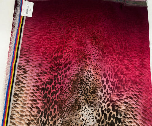 1 METRE LEOPAR DESENLİ ŞİFON KUMAŞ - FUŞYA