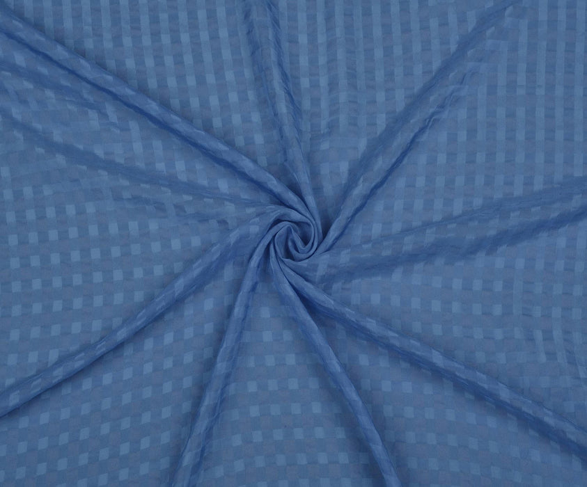 1 METRE DESENLİ ŞİFON KUMAŞ - SAKS