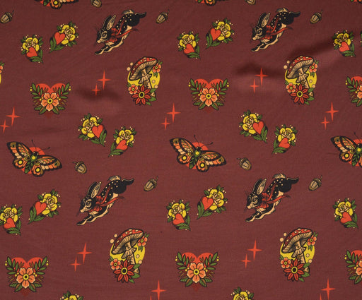 1,1 METRE VİSKON SATEN KUMAŞ - BORDO