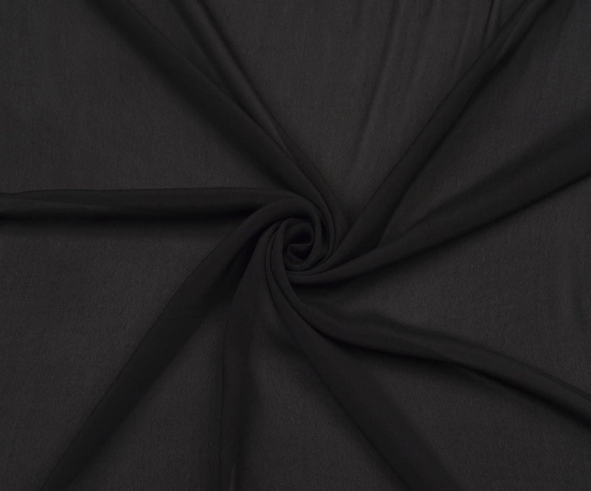 3,5 METRE KREP ŞİFON - SİYAH
