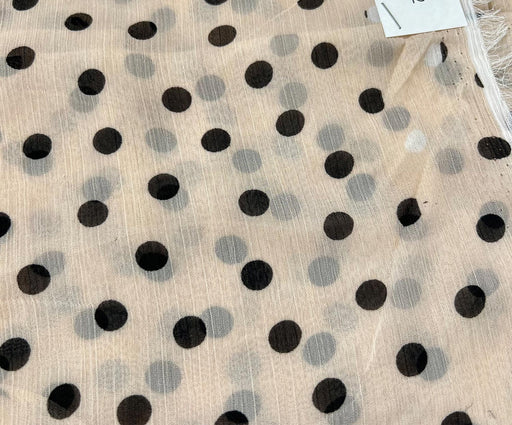 3 METRE PUANTİYE DESENLİ ŞİFON KUMAŞ - BEJ