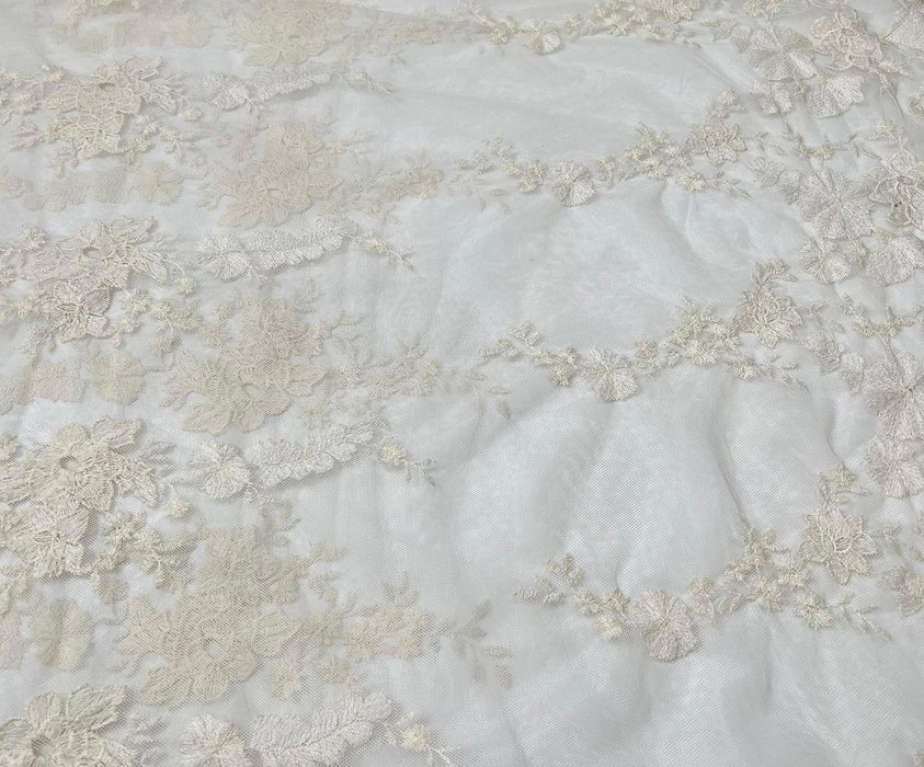 ABİYELİK DANTEL KUMAŞ - EKRU