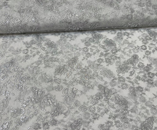 SİMLİ ABİYELİK DANTEL KUMAŞ - GÜMÜŞ