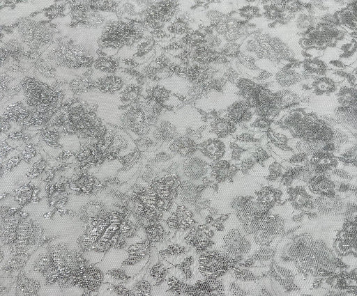 SİMLİ ABİYELİK DANTEL KUMAŞ - GÜMÜŞ