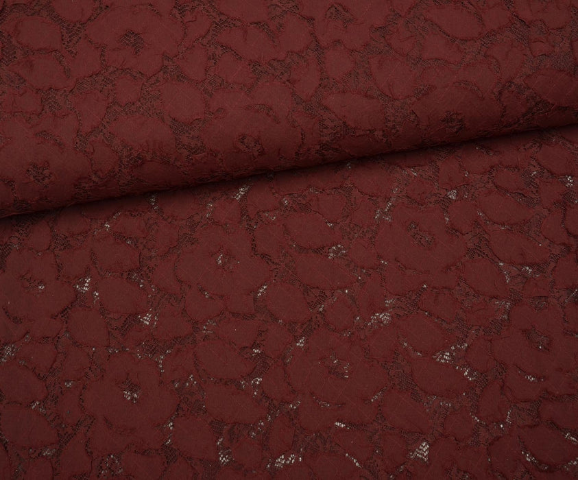 ABİYELİK DANTEL KUMAŞ - BORDO