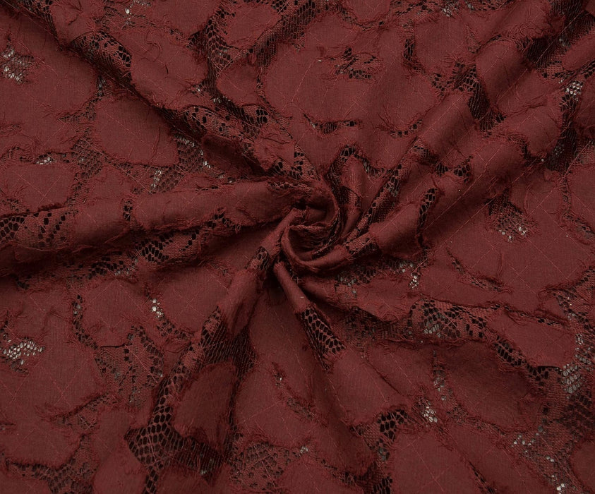 ABİYELİK DANTEL KUMAŞ - BORDO