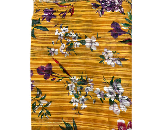 2,8 METRE ÇİÇEKLİ ŞİFON KUMAŞ - SARI