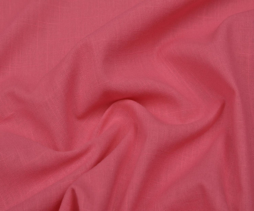 KETEN GÖRÜNÜMLÜ PAMUK KUMAŞ - ŞEKER PEMBE