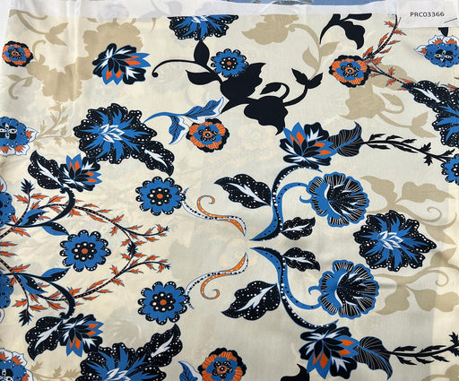 1 METRE DESENLİ SATEN KUMAŞ - MAVİ