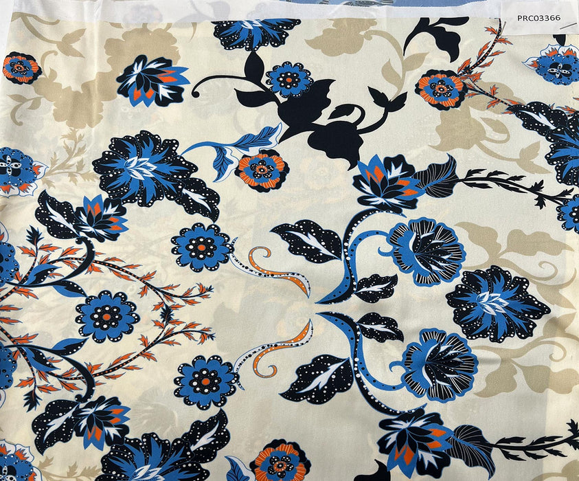 1 METRE DESENLİ SATEN KUMAŞ - MAVİ