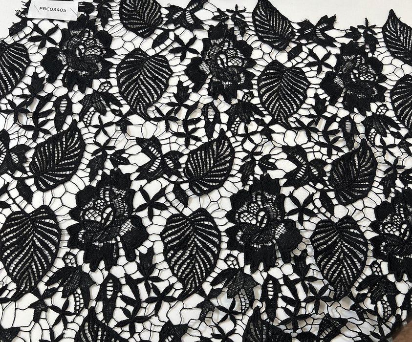 2 METRE GÜPÜR DANTEL KUMAŞ - SİYAH