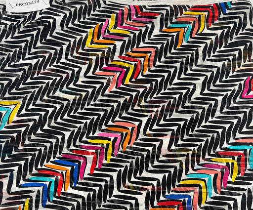 1 METRE DESENLİ ŞİFON KUMAŞ - SİYAH