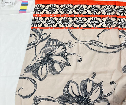 2 METRE ÇİÇEKLİ ŞİFON KUMAŞ - BEJ