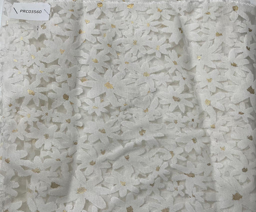 2 METRE ÇİÇEKLİ ŞİFON KUMAŞ - EKRU
