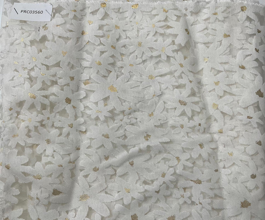 2 METRE ÇİÇEKLİ ŞİFON KUMAŞ - EKRU