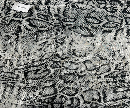 2 METRE İŞLEMELİ ŞİFON KUMAŞ - GRİ