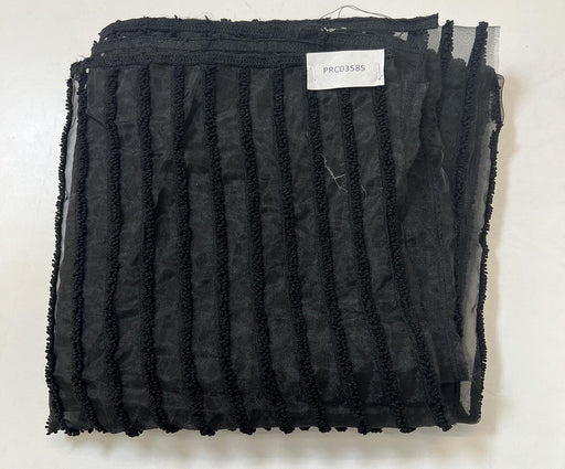 0,9 METRE İŞLEMELİ ORGANZE ŞİFON KUMAŞ - SİYAH