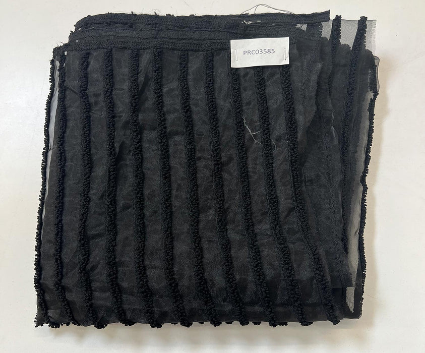 0,9 METRE İŞLEMELİ ORGANZE ŞİFON KUMAŞ - SİYAH