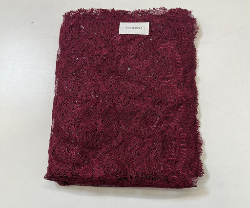 1 METRE BONCUKLU GÜPÜR DANTEL KUMAŞ - BORDO