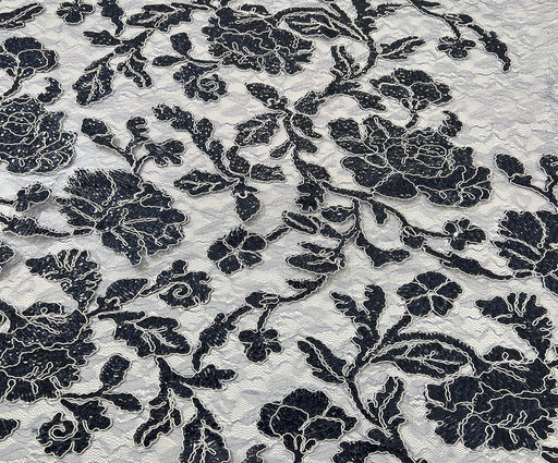 0,5 METRE BONCUK DETAYLI DANTEL KUMAŞ - LACİVERT