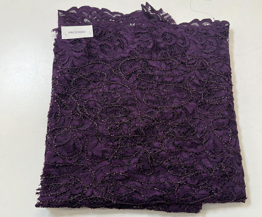 0,7 METRE İŞLEMELİ ABİYELİK DANTEL KUMAŞ - MOR