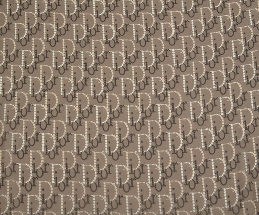 3,5 METRE YAZI DESENLİ ŞİFON KUMAŞ - VİZON