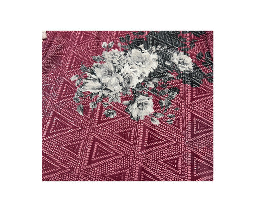 1 METRE TÜL ÜZERİ BONCUK İŞLEMELİ ABİYE KUMAŞ - BORDO