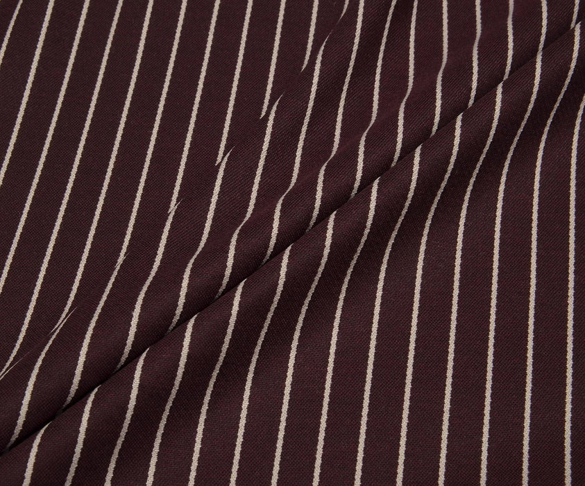ÇİZGİLİ LİKRALI GABARDİN KUMAŞ - BORDO