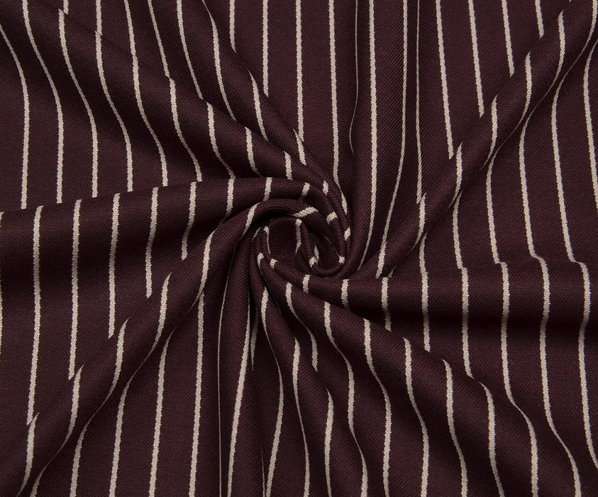 ÇİZGİLİ LİKRALI GABARDİN KUMAŞ - BORDO