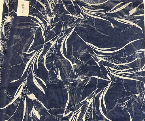 1,9 METRE DESENLİ ŞİFON KUMAŞ - LACİVERT