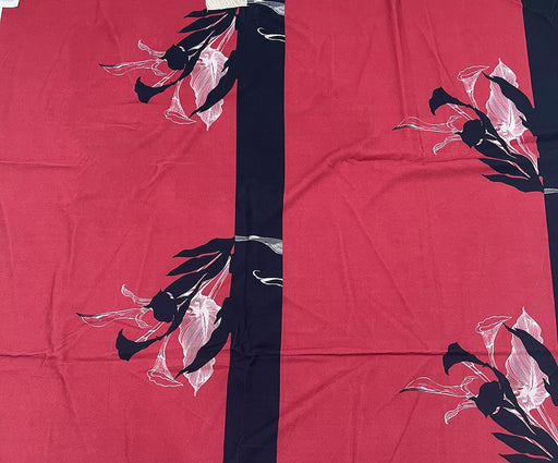 0,7 METRE DESENLİ KREP KUMAŞ - BORDO