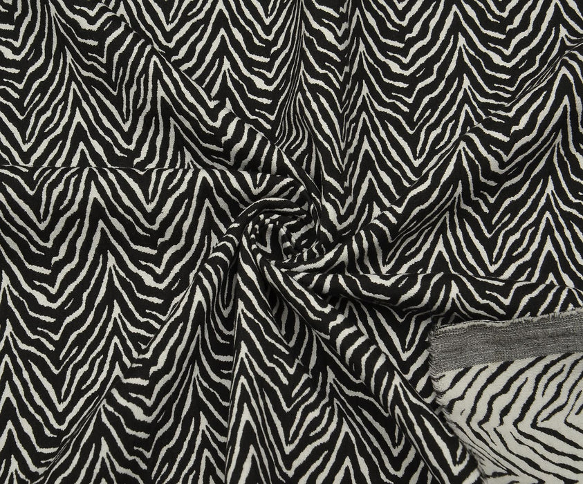 ZEBRA DESENLİ KUMAŞ - SİYAH